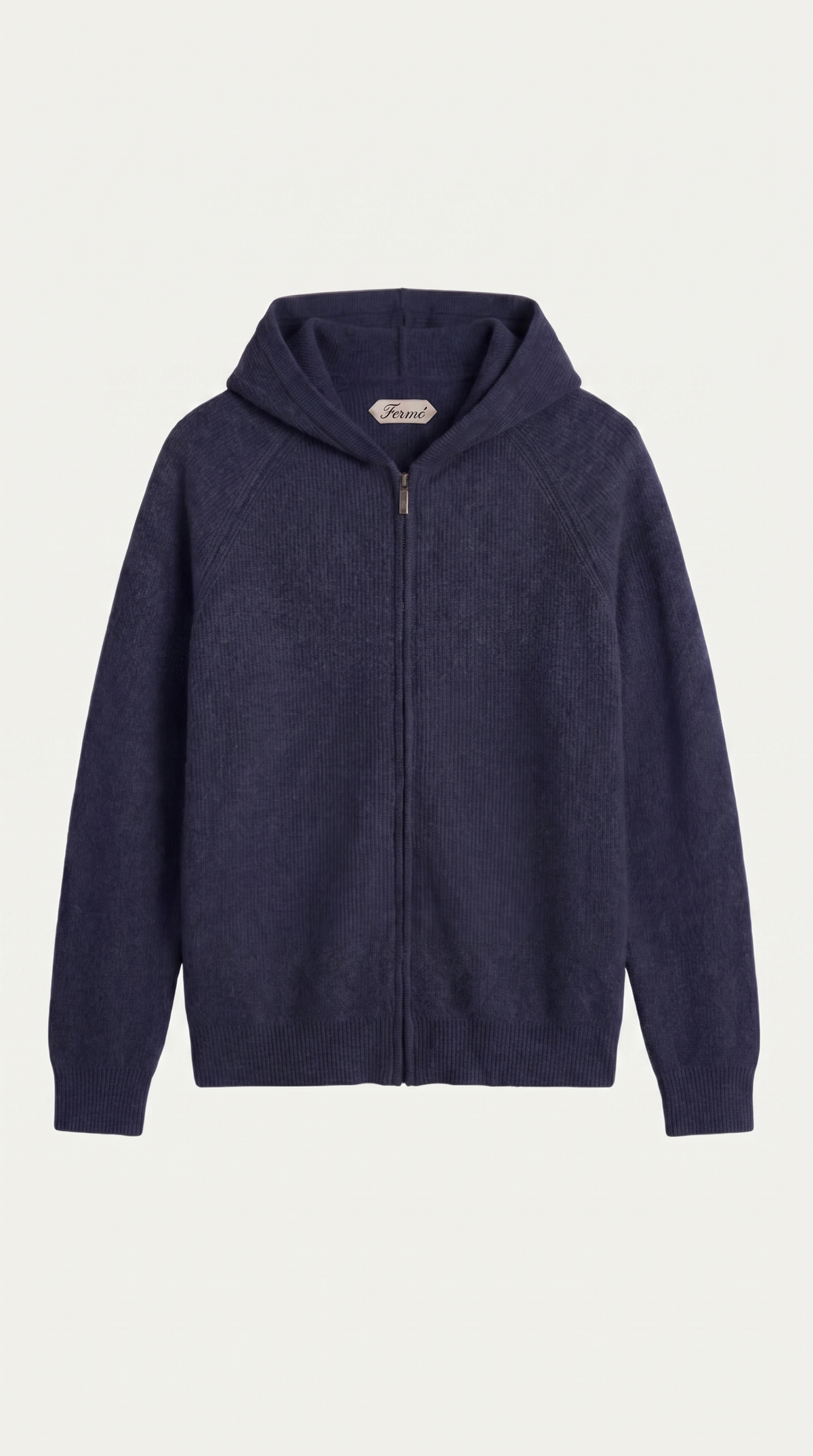 Cortina Kaschmir-Kapuzenpullover mit Reißverschluss Marineblau