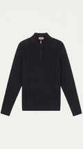 Pull zippé en cachemire Como noir