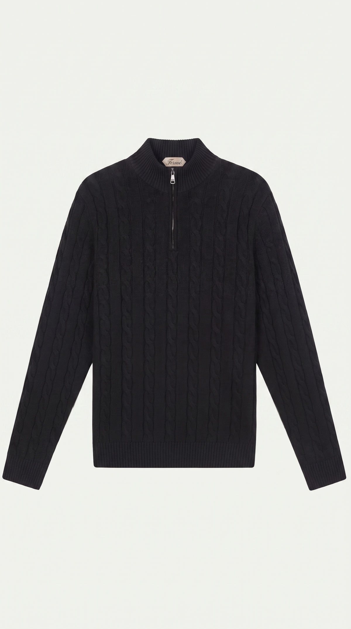 Pull zippé en cachemire Como noir
