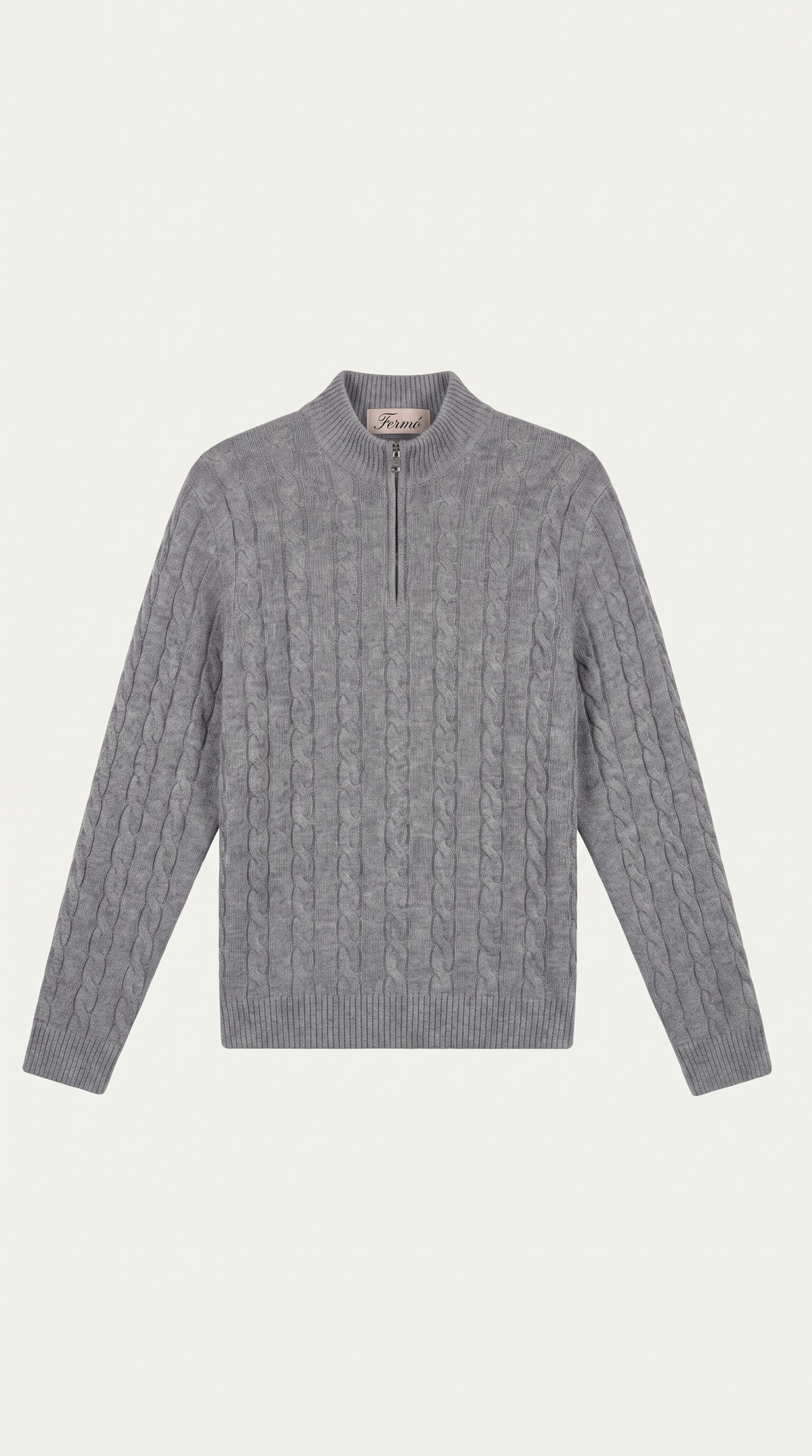 Como Kaschmir-Pullover mit Reißverschluss, Dunkelgrau