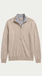 Strickjacke mit Reißverschluss aus Kaschmir Sorrento Beige