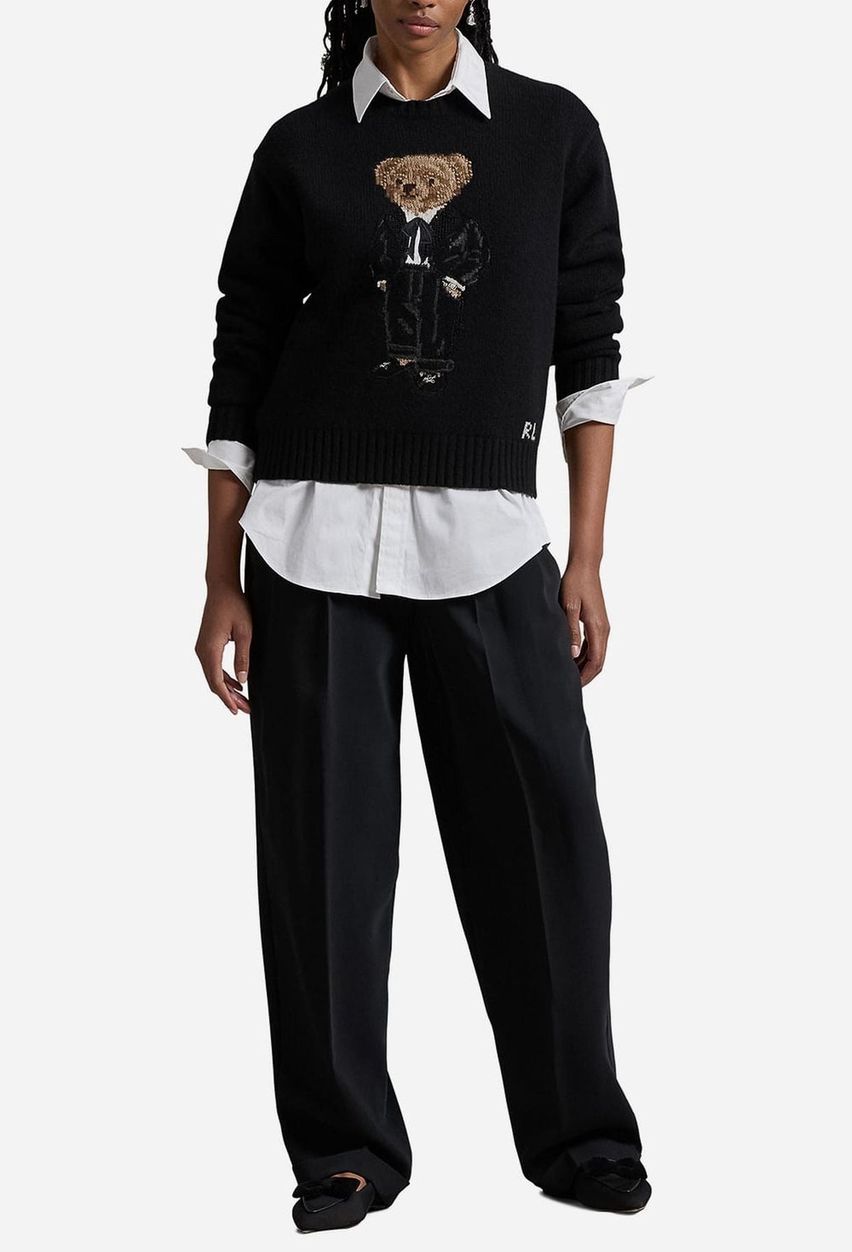 Damenpullover | Schwarzer Polo Bear
