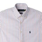 Herren-RL-Hemd Custom Fit Istanbul Weiß und Blau und Braun