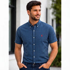 896 Chemise RL en popeline de coton à manches courtes