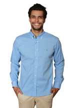 Herren RL Hemd Slim Fit Stretch Medium Karomuster - Blau