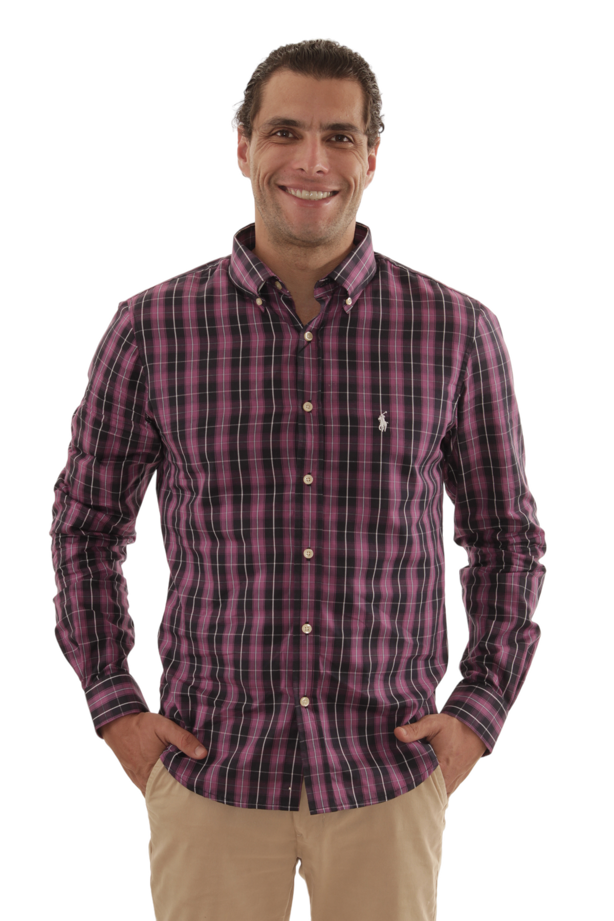 Herren RL Hemd kariert Mailand - Violett