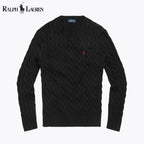 Herren-Zopfstrickpullover aus Baumwolle