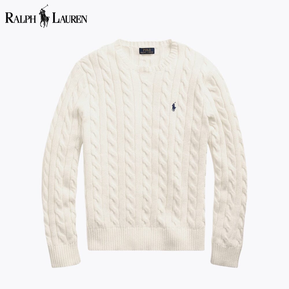 Herren-Zopfstrickpullover aus Baumwolle