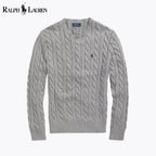 Herren-Zopfstrickpullover aus Baumwolle