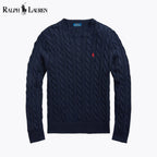 Herren-Zopfstrickpullover aus Baumwolle