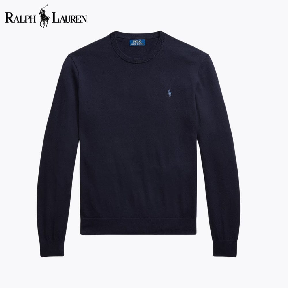Herren Pullover aus Baumwolle-Kaschmir mit Rundhalsausschnitt