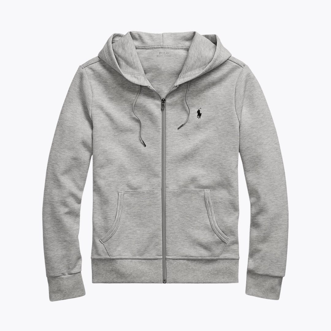 Herren-Doppelstrick-Kapuzenjacke mit Reißverschluss