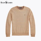Pull ras du cou en maille de coton pour homme