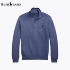Herren-Sweatshirt aus Mesh-Strickbaumwolle mit kurzem Reißverschluss