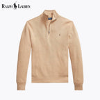 Herren-Sweatshirt aus Mesh-Strickbaumwolle mit kurzem Reißverschluss