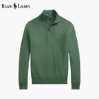 Herren-Sweatshirt aus Mesh-Strickbaumwolle mit kurzem Reißverschluss