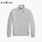 Herren-Sweatshirt aus Mesh-Strickbaumwolle mit kurzem Reißverschluss