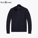 Herren-Sweatshirt aus Mesh-Strickbaumwolle mit kurzem Reißverschluss