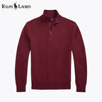 Herren-Sweatshirt aus Mesh-Strickbaumwolle mit kurzem Reißverschluss