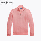 Herren-Sweatshirt aus Mesh-Strickbaumwolle mit kurzem Reißverschluss