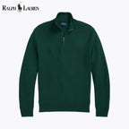 Herren-Sweatshirt aus Mesh-Strickbaumwolle mit kurzem Reißverschluss