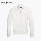 Herren-Sweatshirt aus Mesh-Strickbaumwolle mit kurzem Reißverschluss