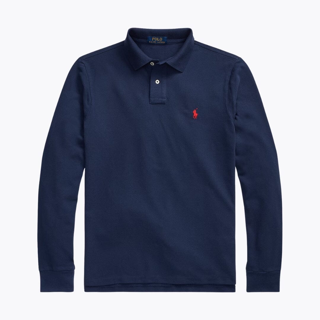 Herren Langarm-Polohemd aus Mesh