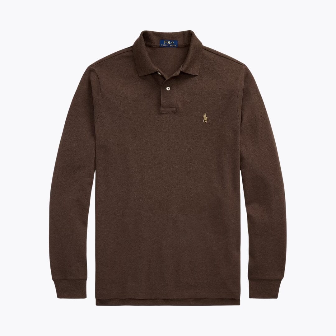 Herren Langarm-Polohemd aus Mesh