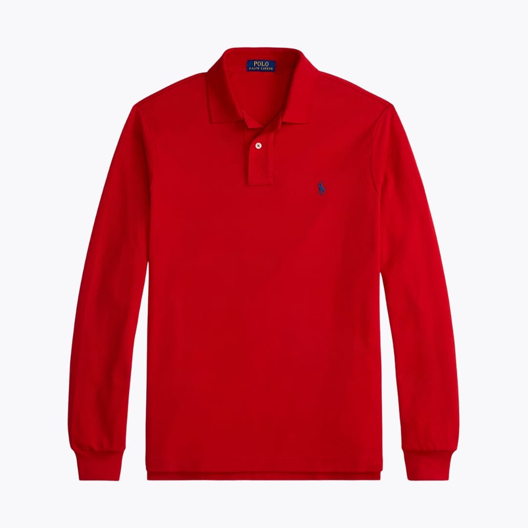 Herren Langarm-Polohemd aus Mesh