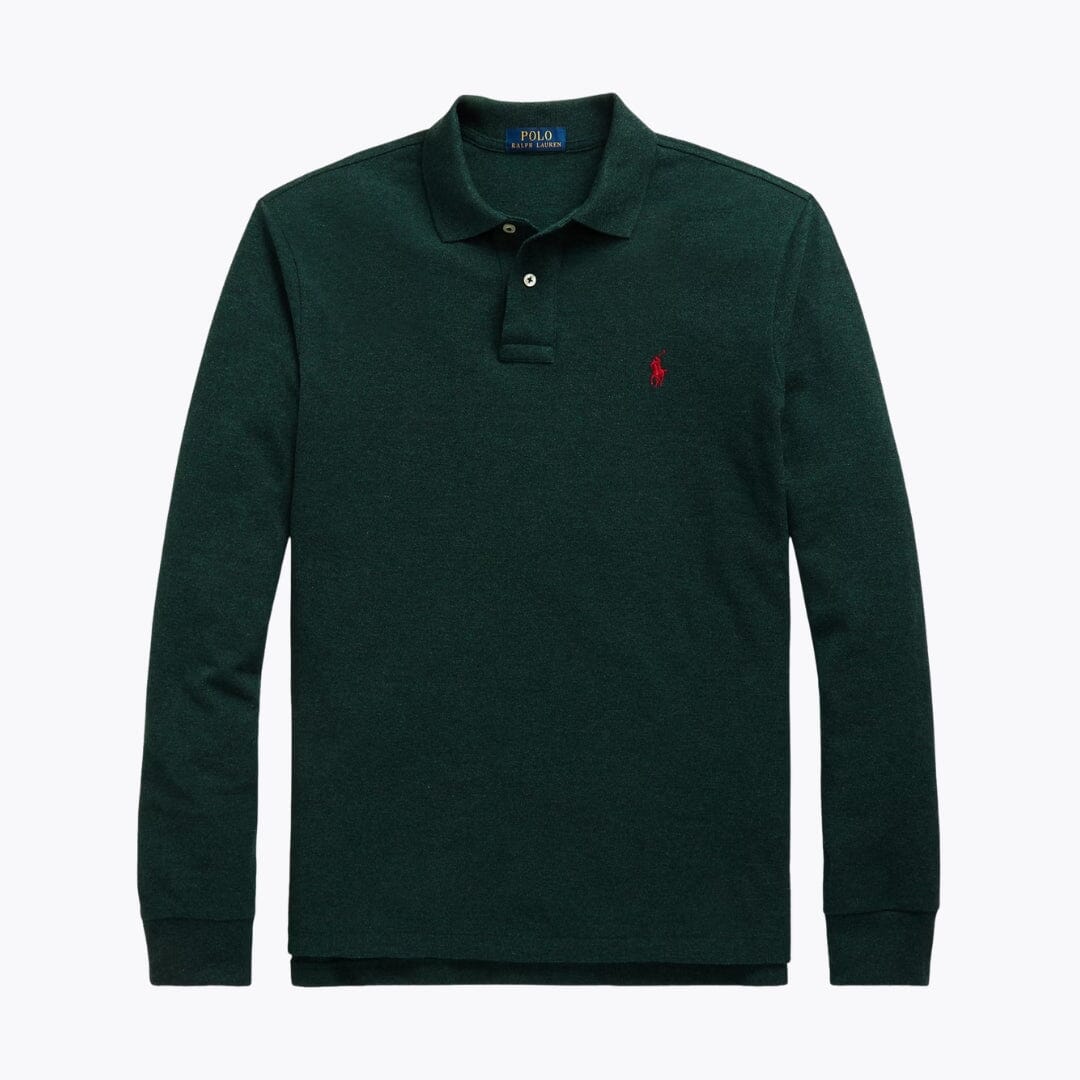 Herren Langarm-Polohemd aus Mesh