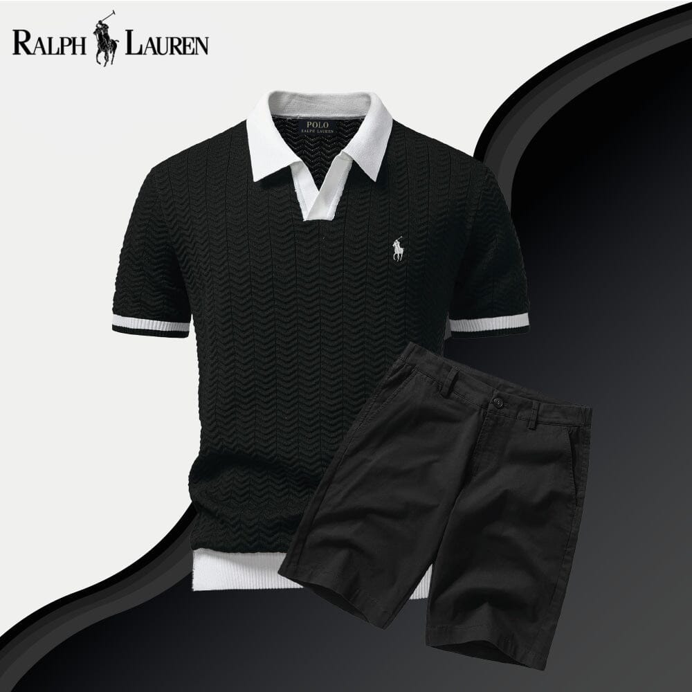 Herren-Poloshirt + Shorts Set im „Old Money“-Stil