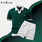 Herren-Poloshirt + Shorts Set im „Old Money“-Stil