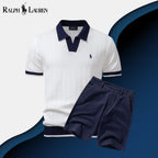 Herren-Poloshirt + Shorts Set im „Old Money“-Stil