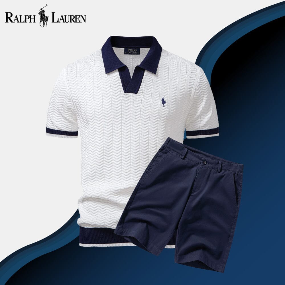 Herren-Poloshirt + Shorts Set im „Old Money“-Stil