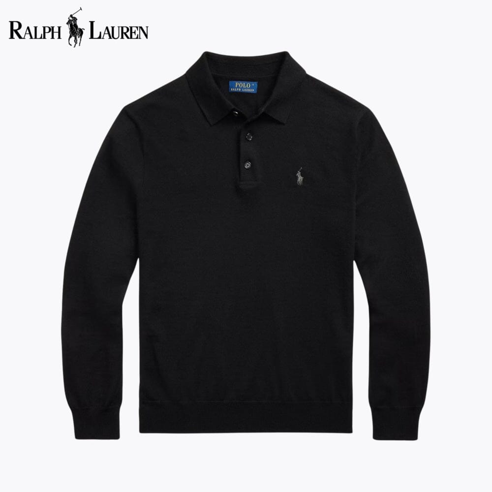 Pull en laine à col polo pour homme