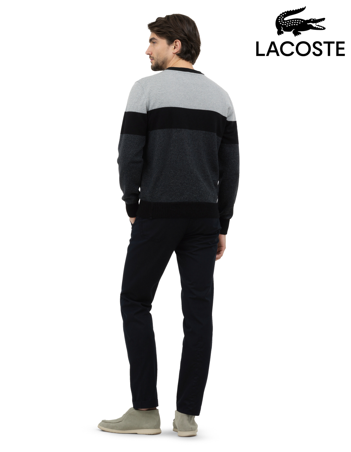L.C. Baumwollpullover mit Rundhalsausschnitt