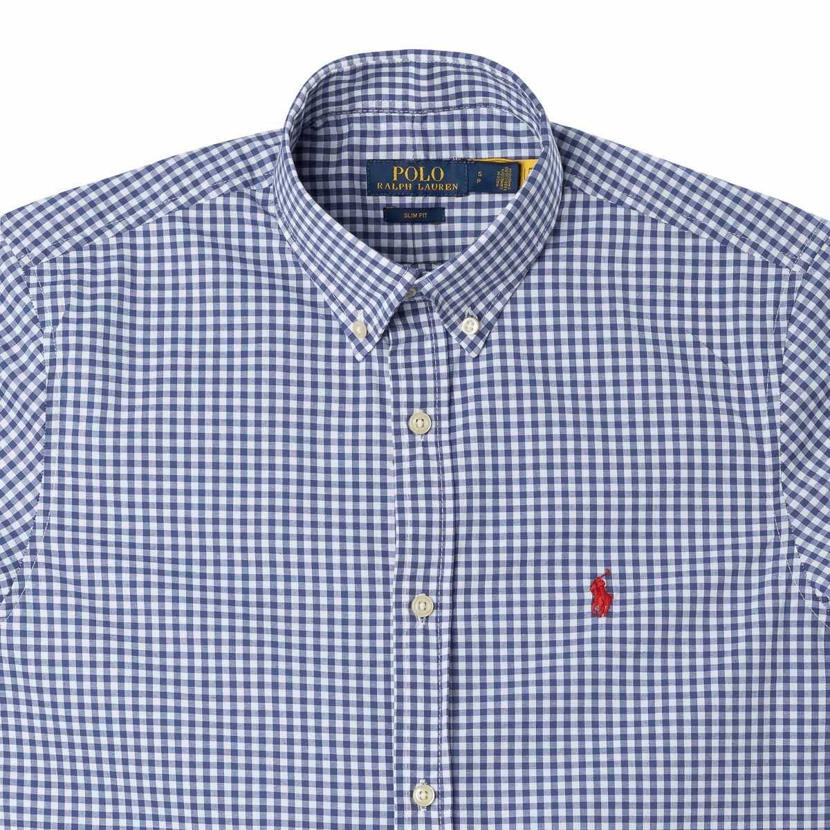 Herren RL Hemd Custom Fit kariert Marineblau