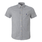 Herren-RL-Hemd Custom Fit kariert Grau
