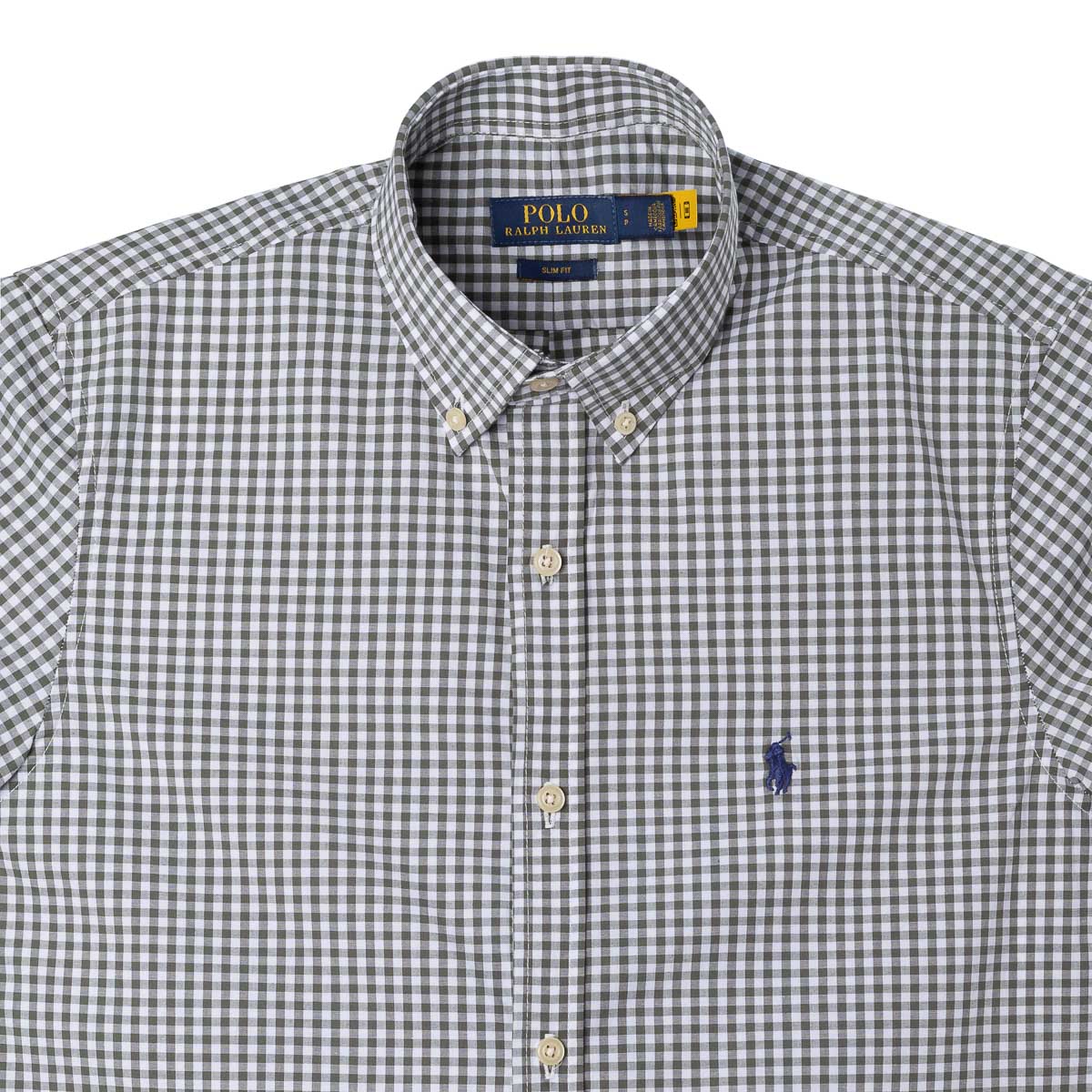 Herren-RL-Hemd Custom Fit kariert Grau
