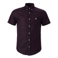 Herren-RL-Hemd Oxford Kurzarm - Bordeaux
