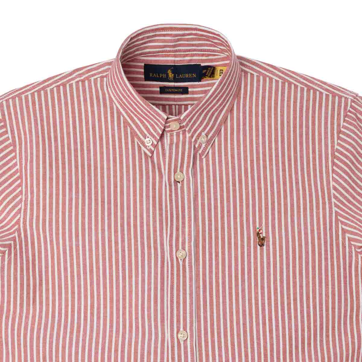 Herren-Hemd RL Oxford gestreift – Rot