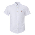 Men's RL Shirt Short-Sleeve Oxford Multicolor Pony - White