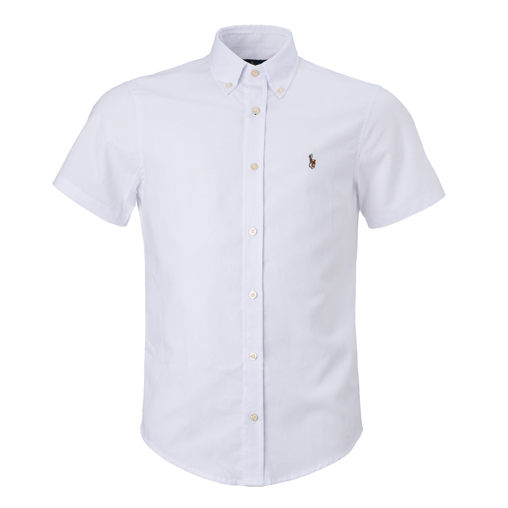 Men's RL Shirt Short-Sleeve Oxford Multicolor Pony - White