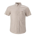 Herren-RL-Hemd Kurzarm Feingestreiftes Oxford-Gestreift - Beige