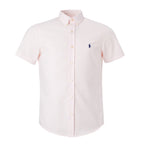 Herren RL Oxford-Hemd mit kurzem Arm, Custom Fit – Rosa