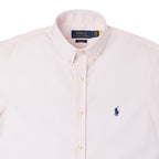 Herren RL Oxford-Hemd mit kurzem Arm, Custom Fit – Rosa
