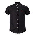 Chemise Oxford manches courtes Custom Fit RL pour homme - Noir