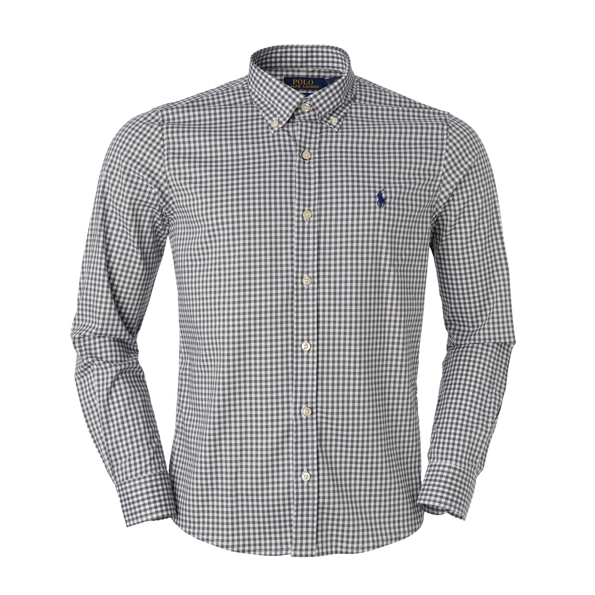Herren RL Hemd Slim Fit Stretch Mittelkariert - Grau