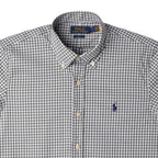 Herren RL Hemd Slim Fit Stretch Mittelkariert - Grau