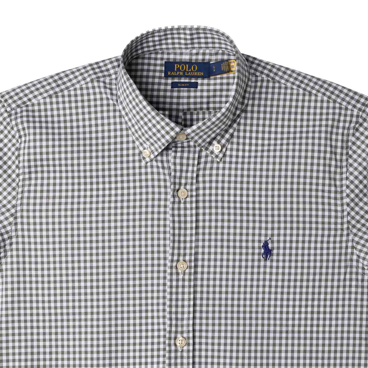 Herren RL Hemd Slim Fit Stretch Mittelkariert - Grau